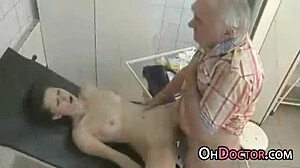European teen gets her pussy licked and fucked by fake nurse