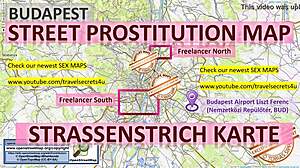 Sex-kart over rødt lysdistrikt i Budapest med eskorter og callgirls