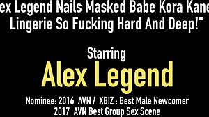 Alex Legend le da una paja hardcore a Kora Kane en lencería