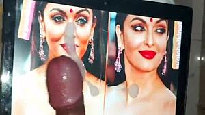 Aishwarya在印度的阴茎崇拜中涂满精液的脸
