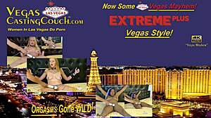 Divines divoké Vegas BDSM sezení s extrémním bondage a hračkami